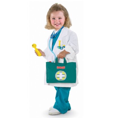 Kid with medical kid toy bu Fisher-Price