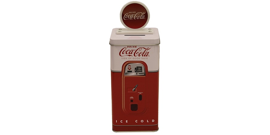 The Tin Box Company Coca Cola Tall Beverage Machine Bank