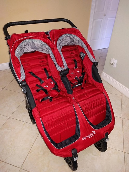 city mini double stroller red