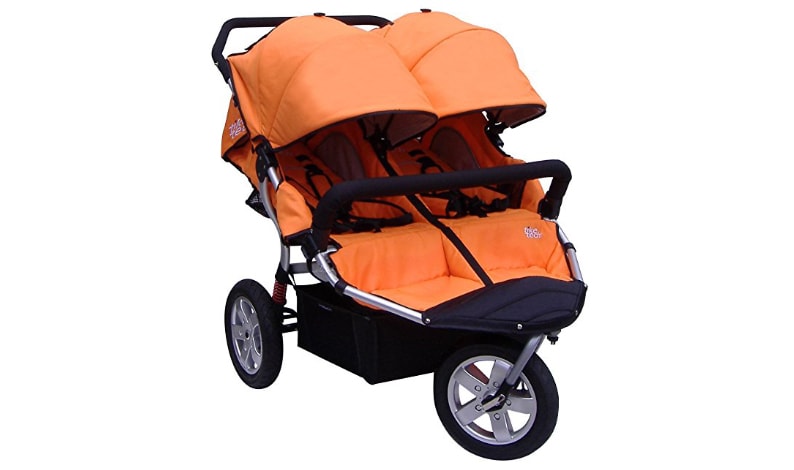 tike tech double jogging stroller orange