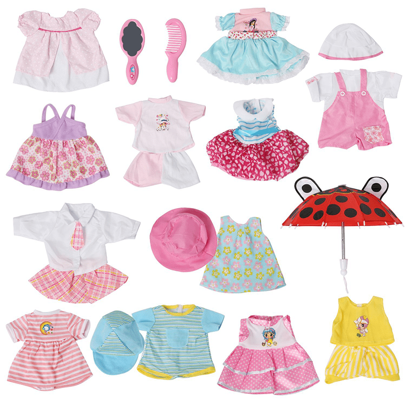 Set of 12 Handmade Baby Doll Clothes Dress Outfits Costumes