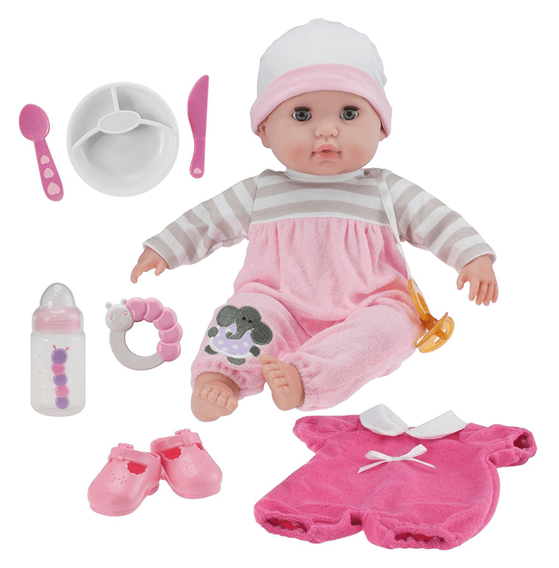 Soft Body Baby Doll Pink 10 Piece Gift Set