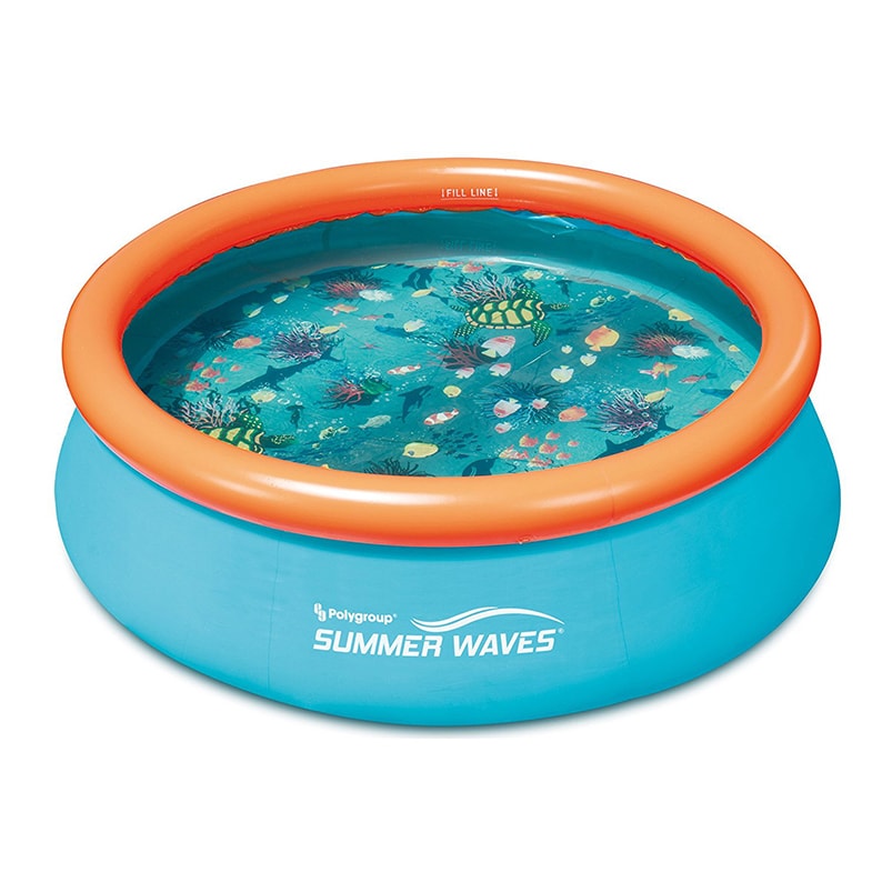 Summer Waves Small Kiddie 8' Inflatable Kids Swimming Pool min