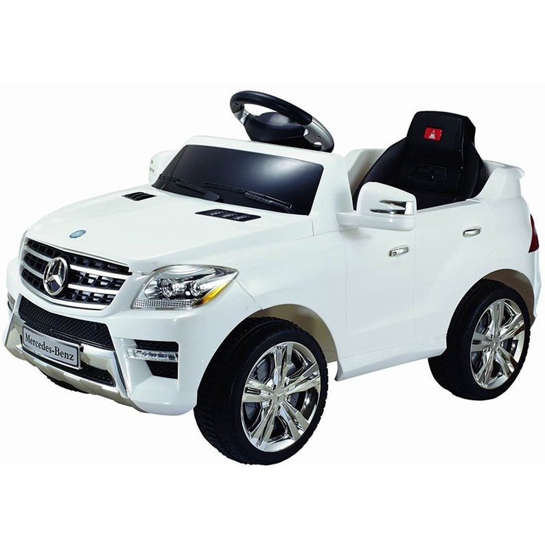 White Mercedes ride on car with remote control