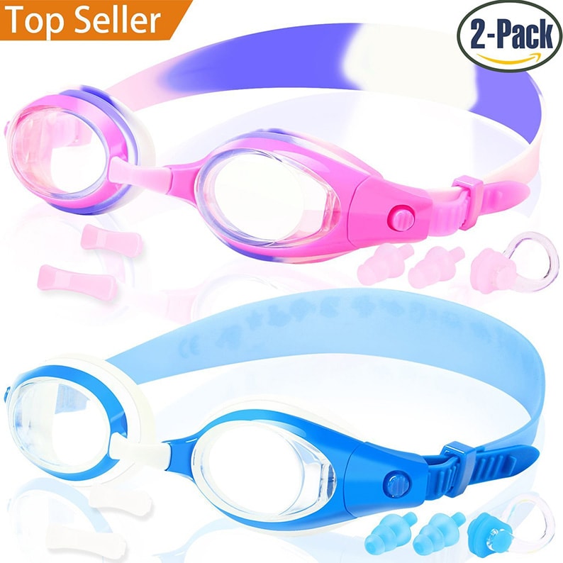 Kids Swim Goggles Pack of 2 Swimming Glasses for Children