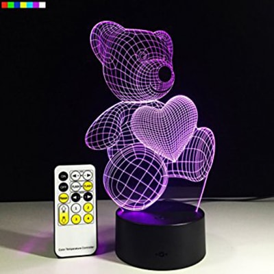 Night Lights for Kids Teddy Bear 7 Colors Change with Remote