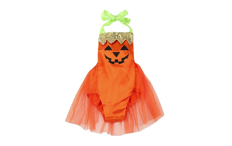 Misaky Baby Girls Sequin Pumpkin Print Romper Clothes